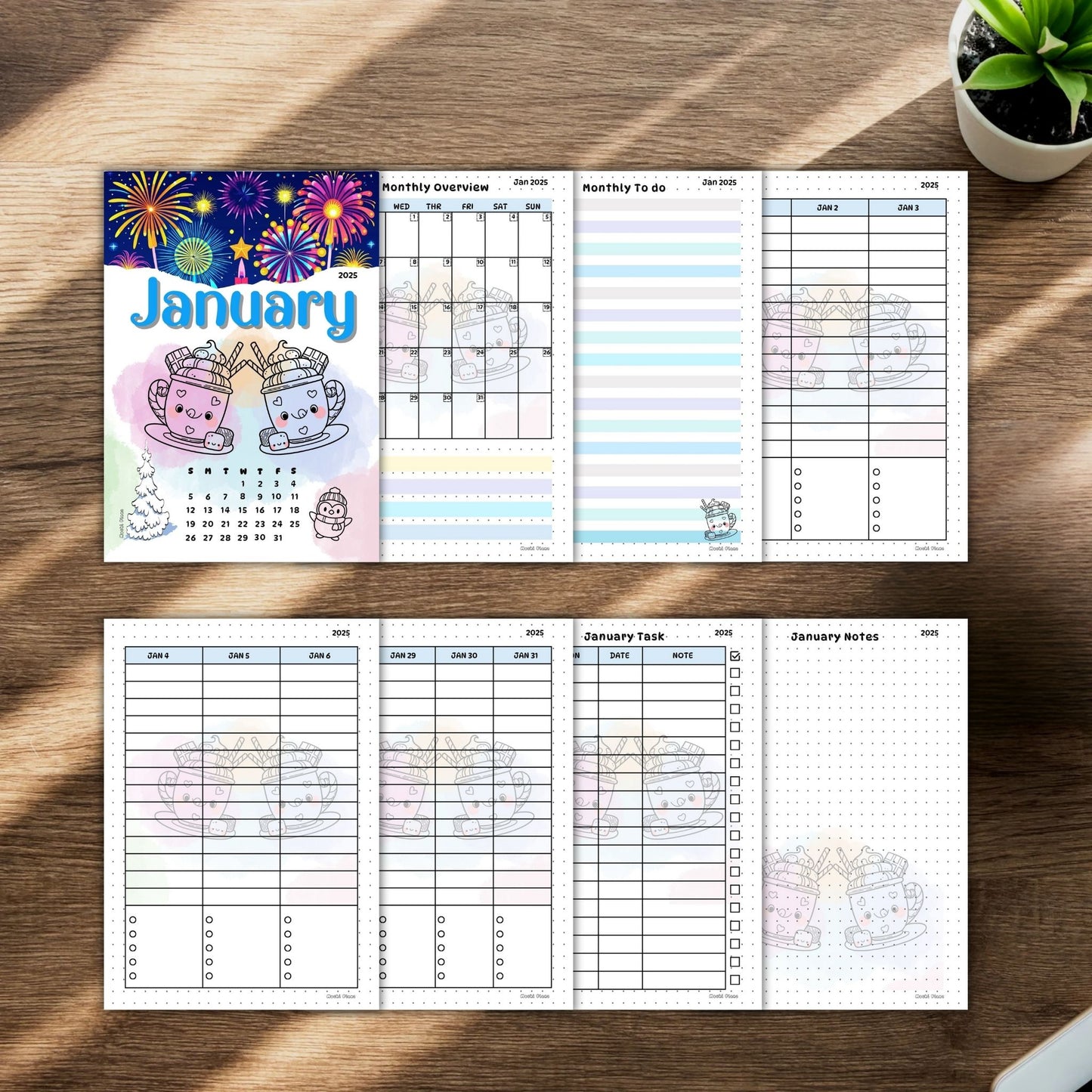 2025 monthly planner , To-do ,Monthly task pages