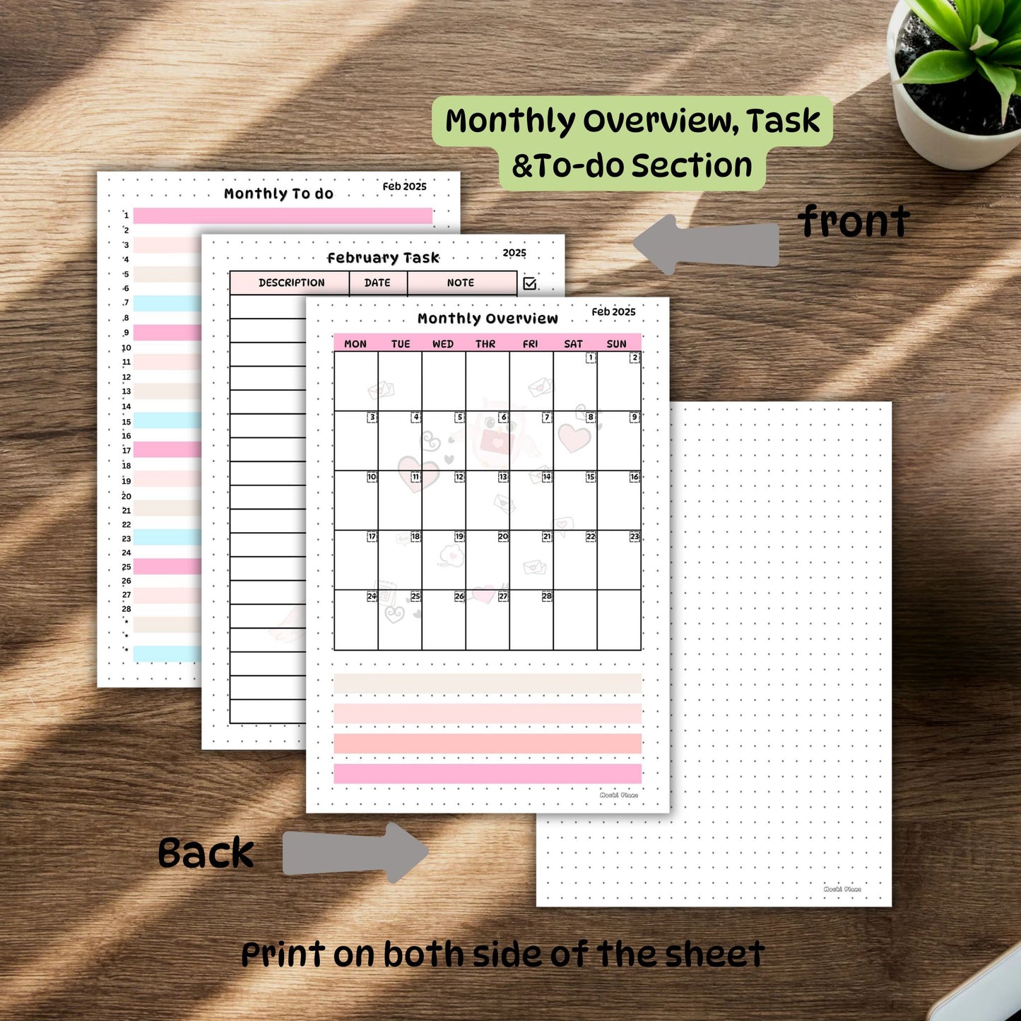 2025 Monthly planner , monthly overview