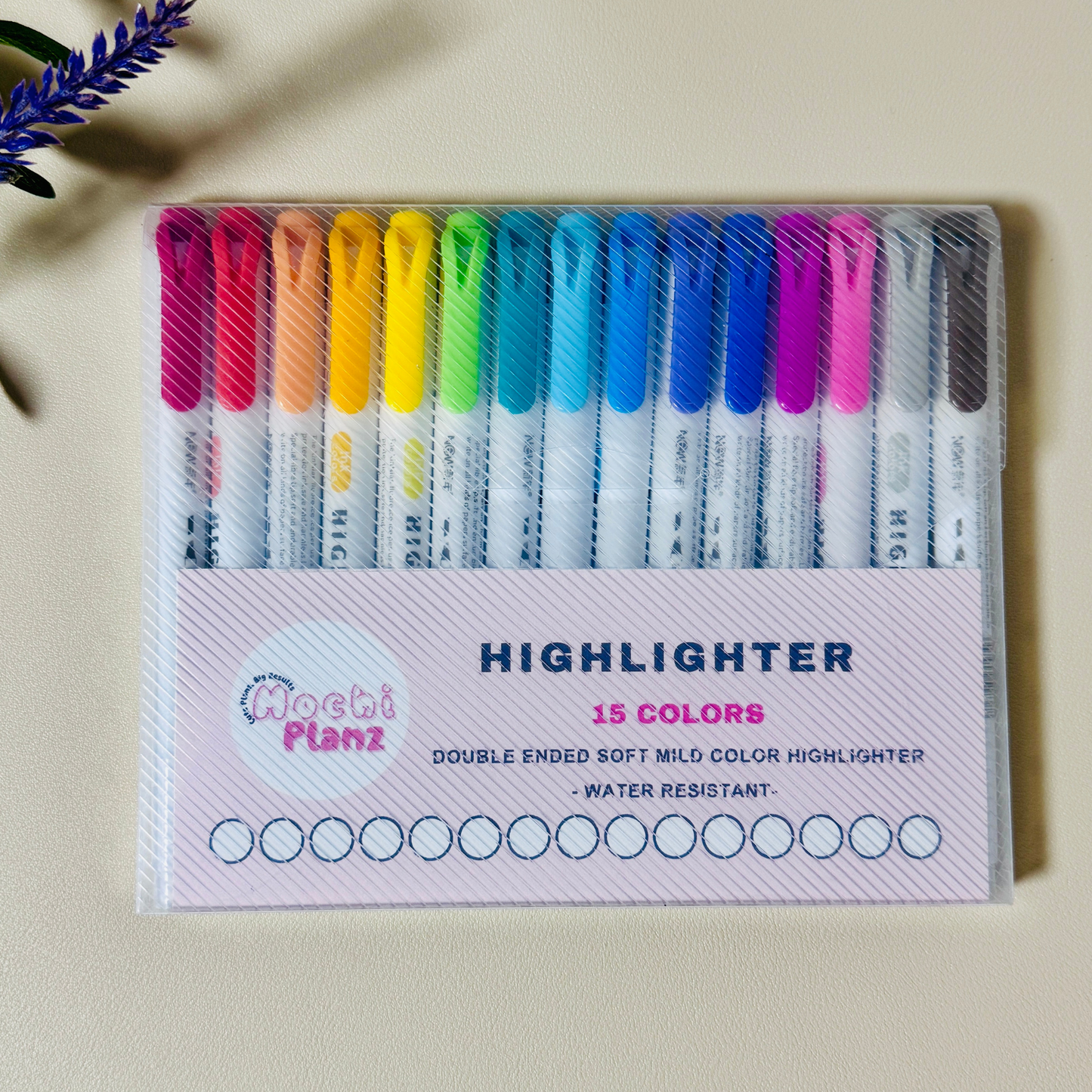 15pcs Pastel Highlighters Set