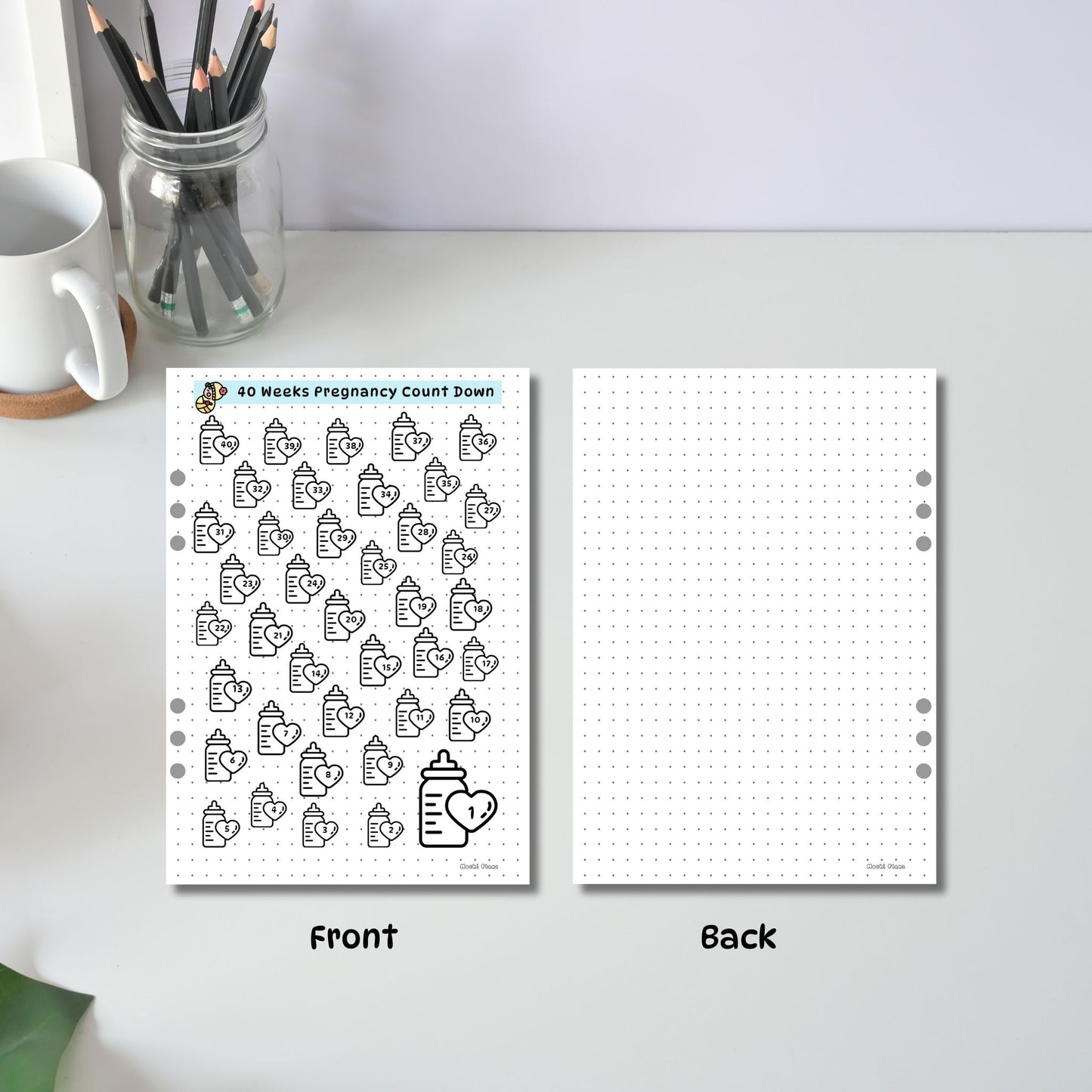 40 Week Pregnancy Count Down Pages