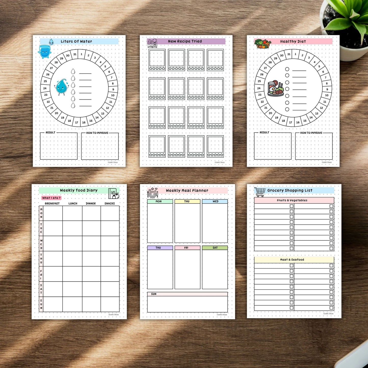 Grocery shopping list, Food Diary