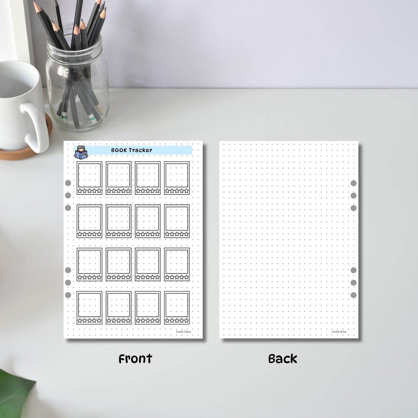 Monthly Book Tracker front & back pages