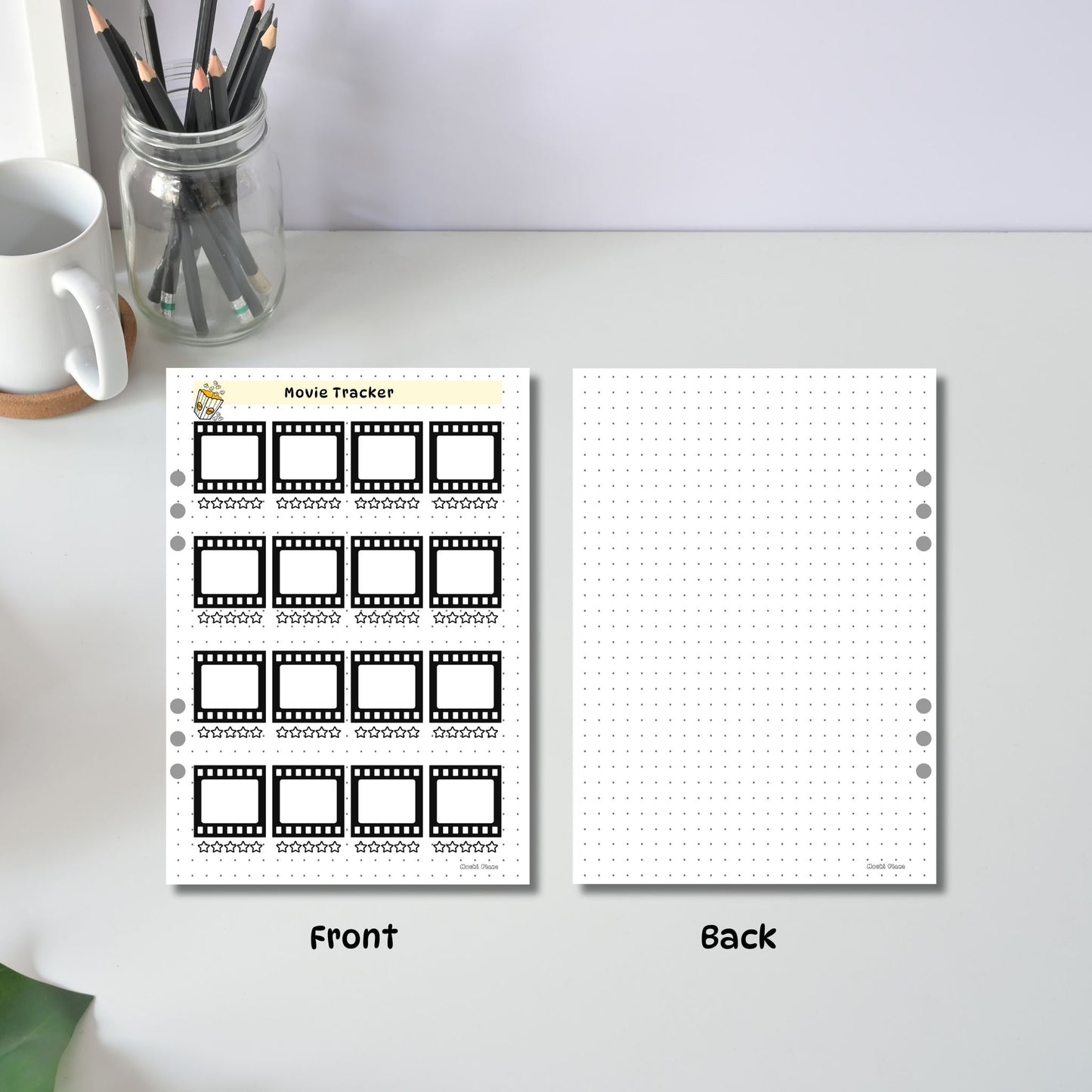 Monthly Movie Tracker pages
