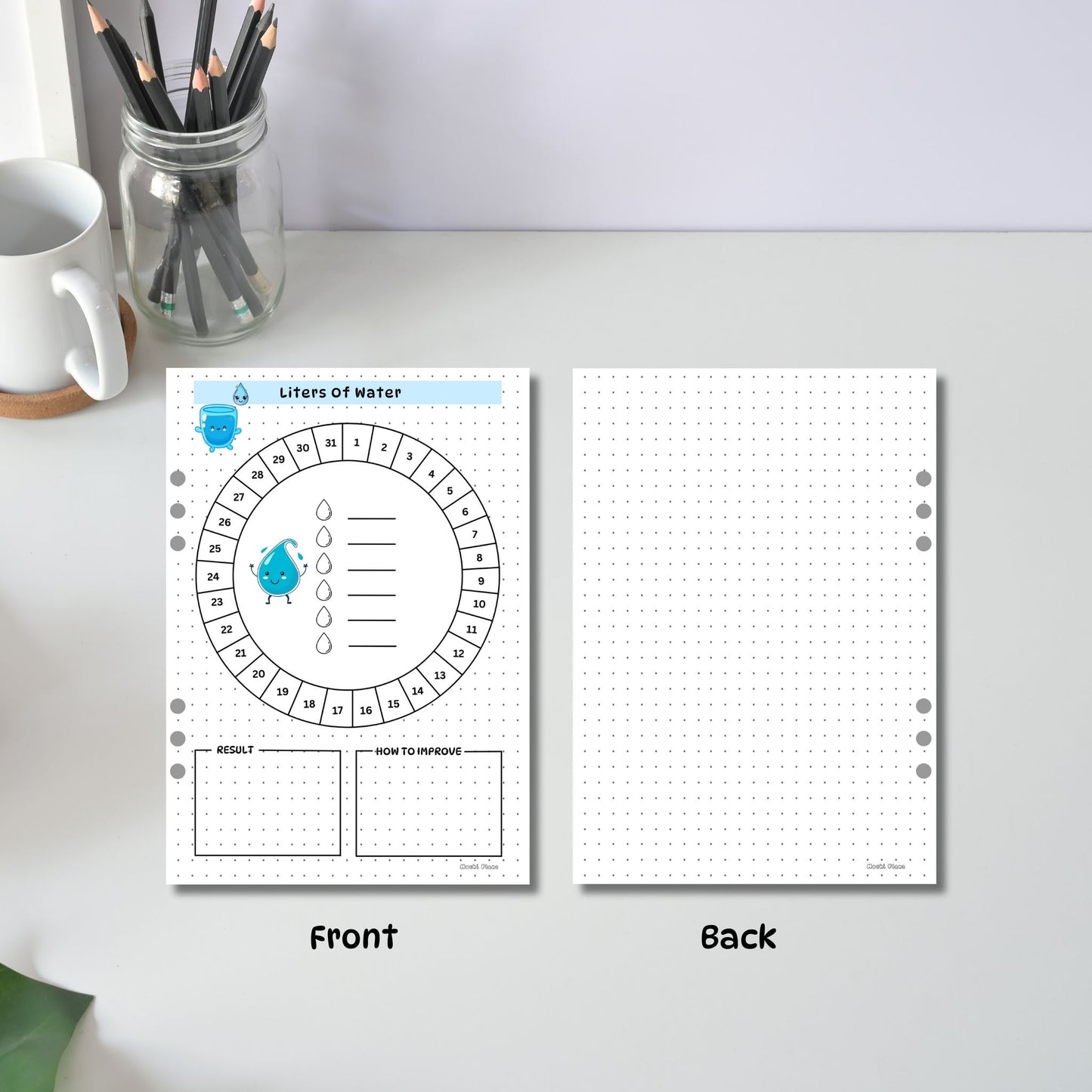Monthly Water Tracker pages