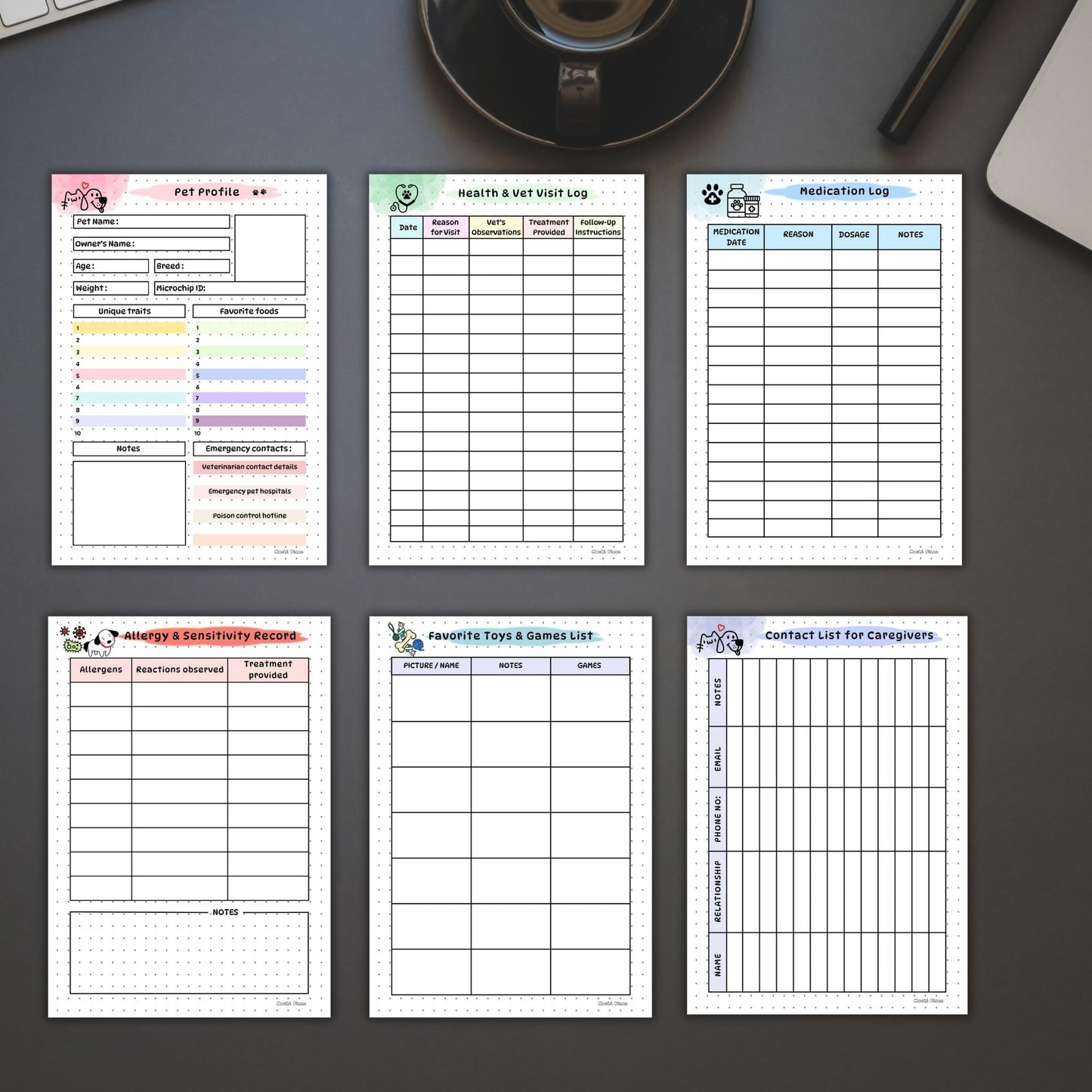 Pet profile Pet health pet medication log