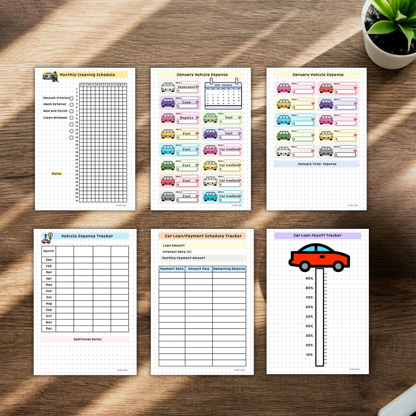 Vehicle Expense Tracker, Car Loan/Payment Schedule