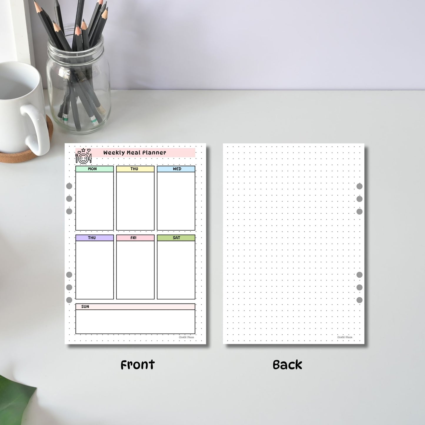 Weekly Meal Planner Front & Back pages