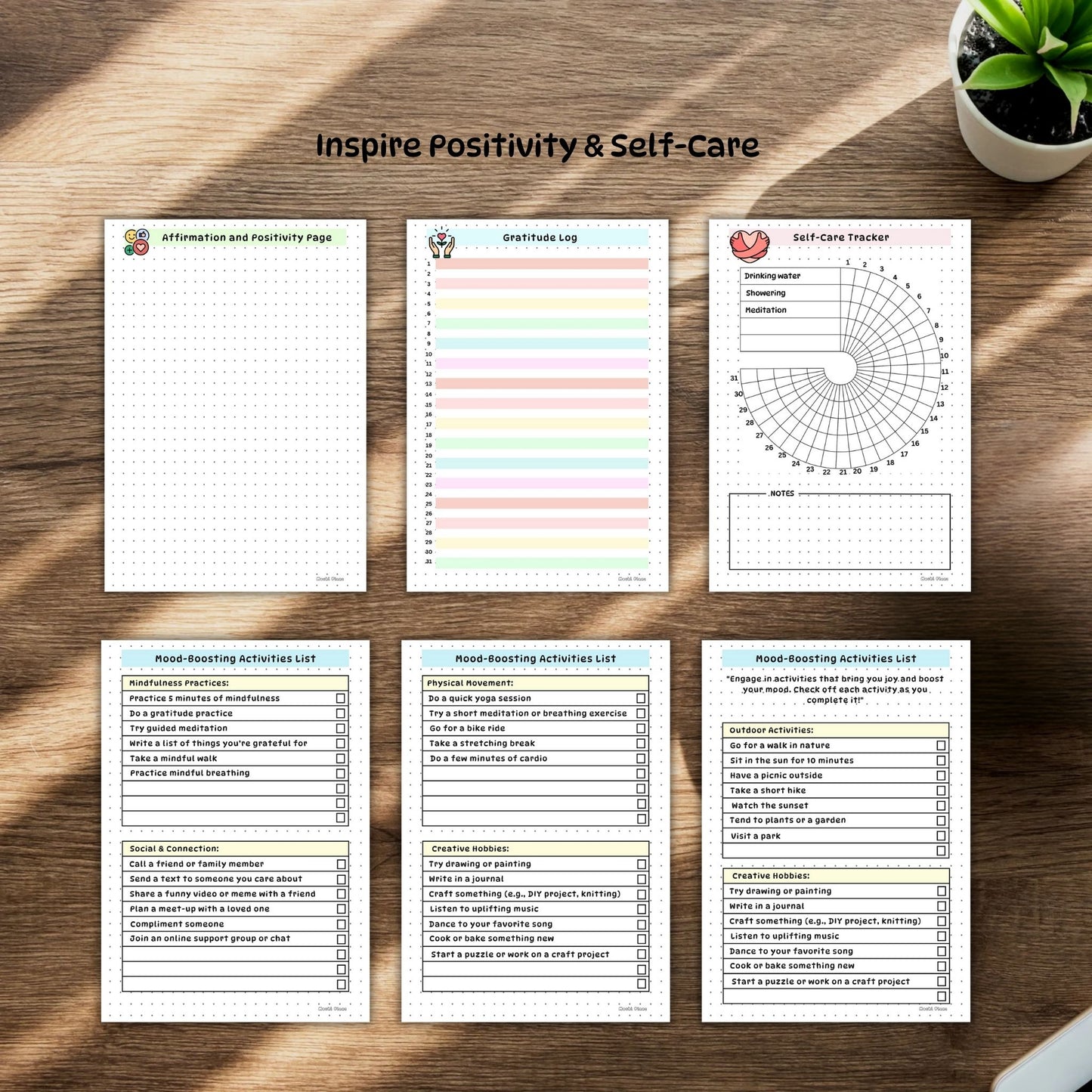 Wellness Journal pages
