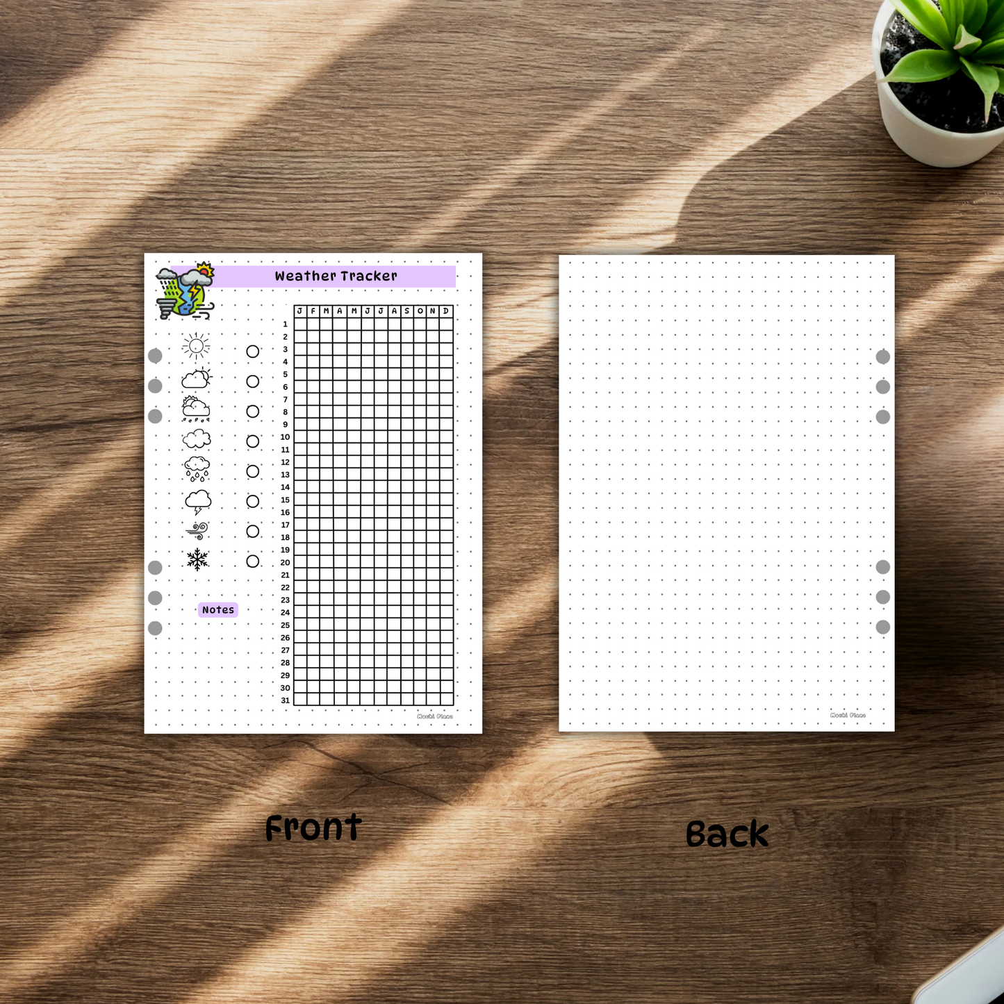 Yearly Weather Tracker pages