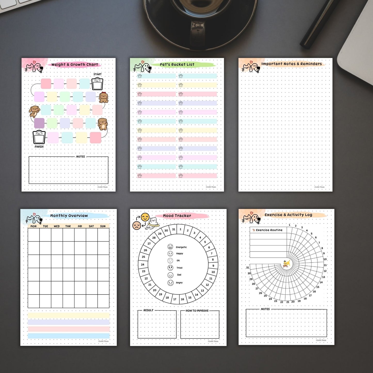 pet bucket list, pet care notes, pet activity tracker