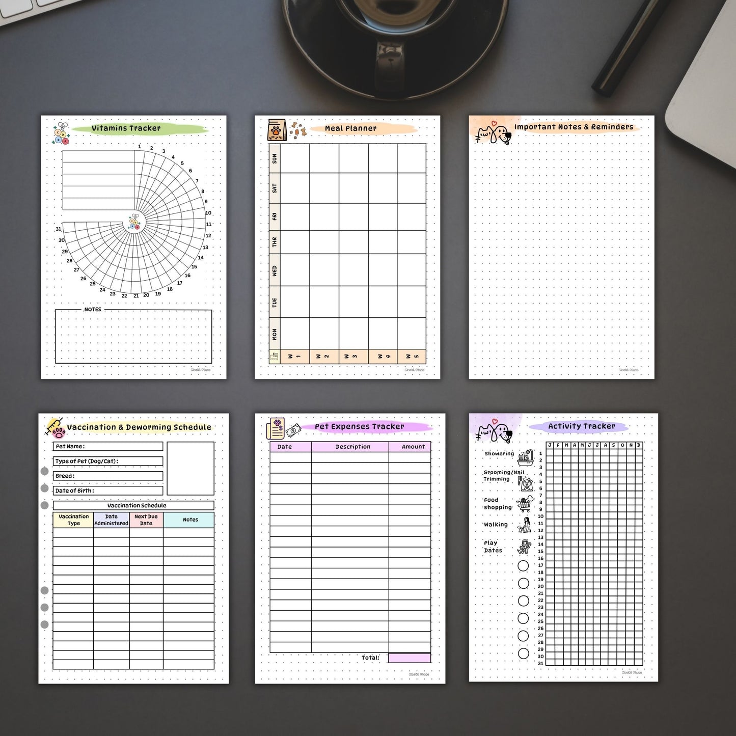 pet meal planner, pet expense, vaccination