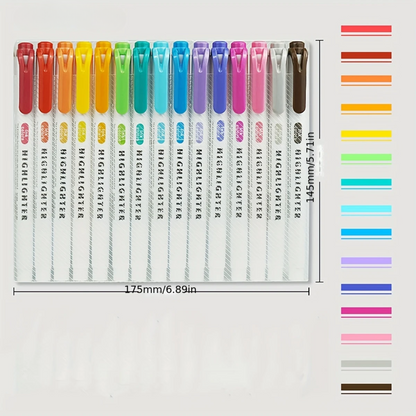 15pcs Pastel Highlighters Set