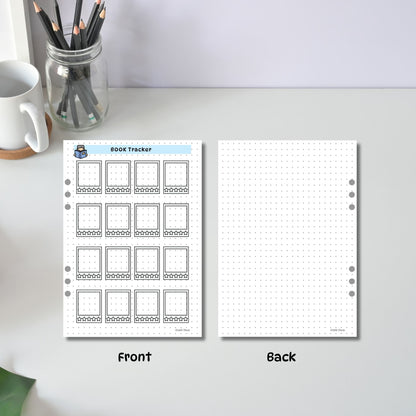 Monthly Book Tracker front & back pages