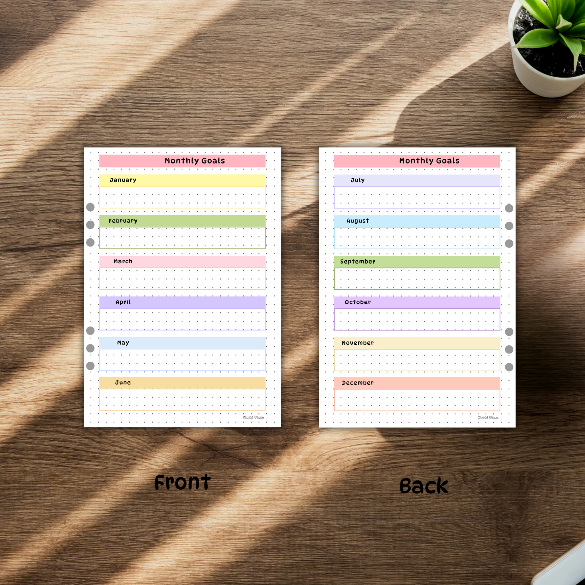 Monthly Goals Tracker pages