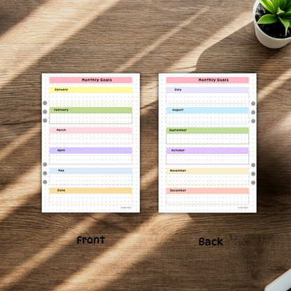 Monthly Goals Tracker pages