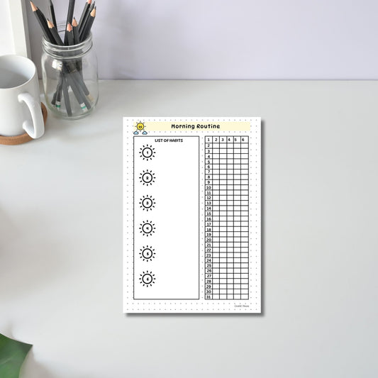 Monthly Morning Routine Tracker 