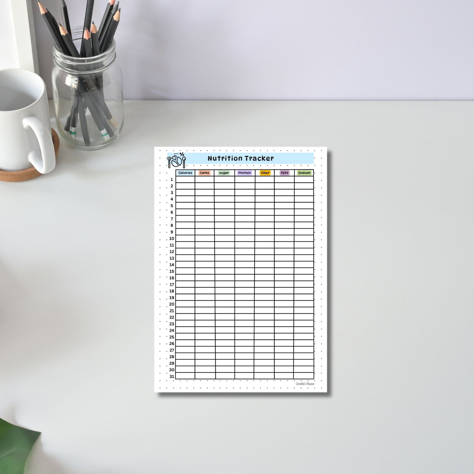 Monthly Nutrition Tracker 