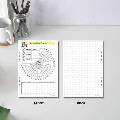 Screen Time Tracker front & back pages