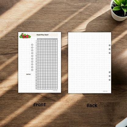 Yearly Healthy Diet Tracker pages
