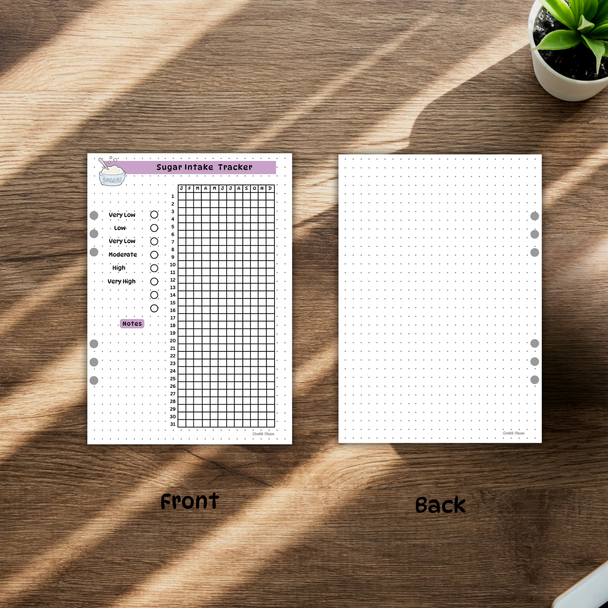 Yearly Sugar Intake Tracker pages