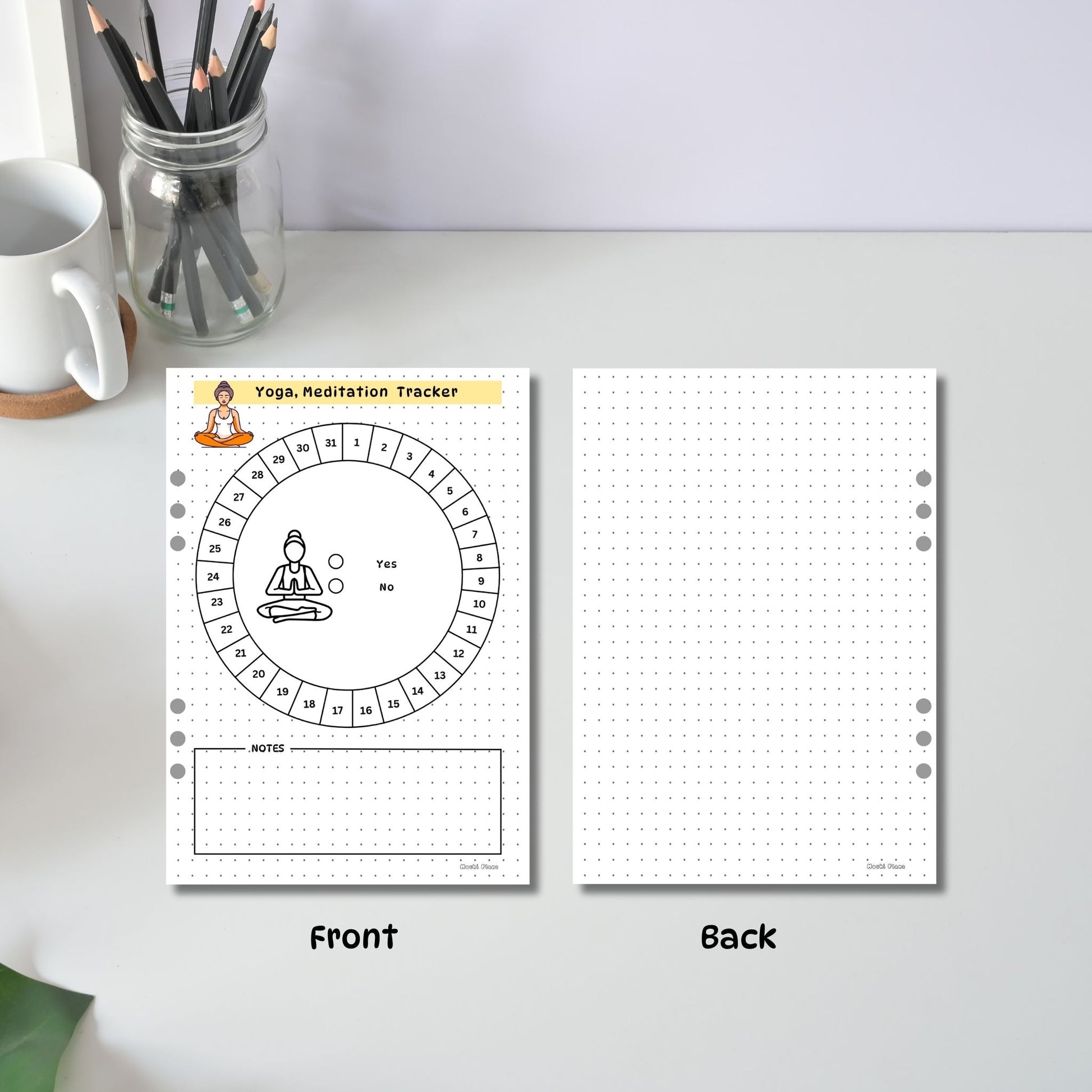 Yoga Tracker Front and Back pages